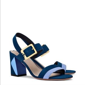 Tory Burch Palermo blue suede two tone strappy sandals  - size 7 👡